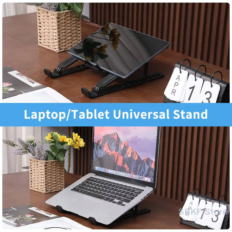 Laptop Cooler Base Stand Foldable Laptop Cooling Pad Holder Portable Notebook Radiator Bracket Heighten Rack with 1 Cooling Fans
