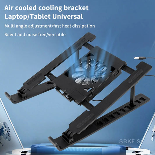 Laptop Cooler Base Stand Foldable Laptop Cooling Pad Holder Portable Notebook Radiator Bracket Heighten Rack with 1 Cooling Fans